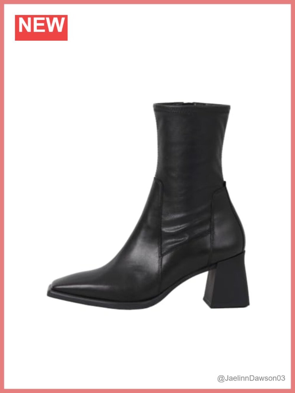 Vagabond Hedda Ankle Boots Women Square Toe Chunky Heel Booties Leather